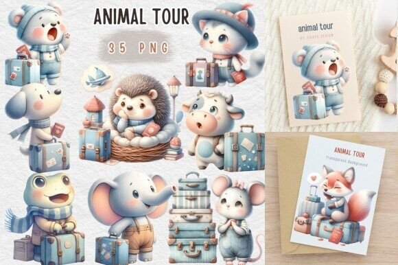Adventurous Fun Animal Tour Art Print: A Designer's Toolkit