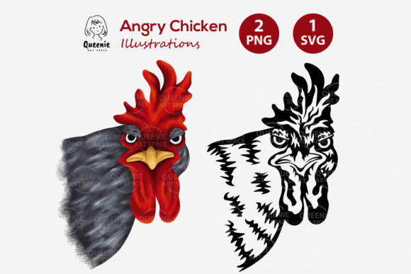 Angry Chicken SVG | Farm Animal PNG: A Bold Design Asset