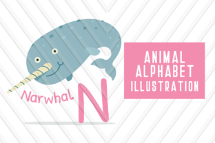 Animal Alphabet N for Narwhal: A Whimsical Creative Asset