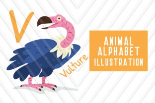 Animal Alphabet V for Vulture: A Creative Display Typeface