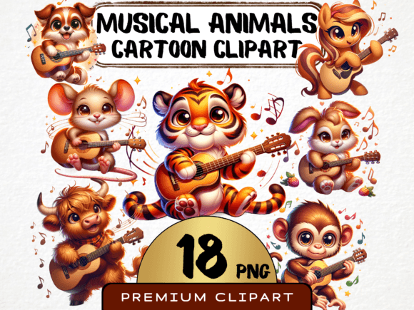 Bring Melody to Your Designs with Cute Musical Animal Clipart