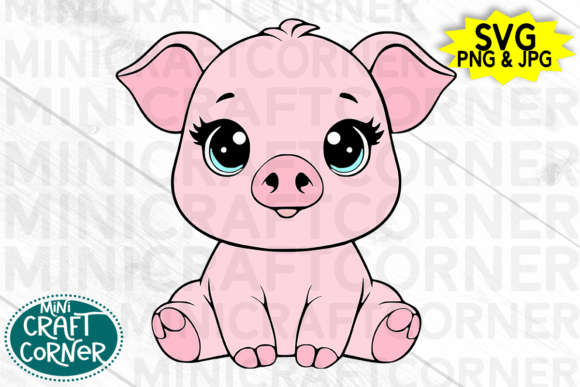 Charming Pig Sitting Layered Cut File: Creative Farm Animal Design