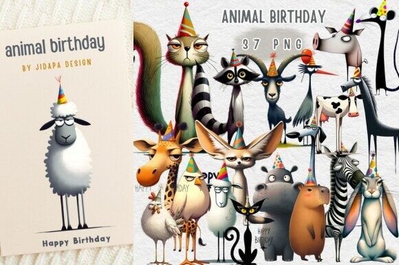 Cute Animal Celebration Art: A Playful Addition to Your Design Toolkit