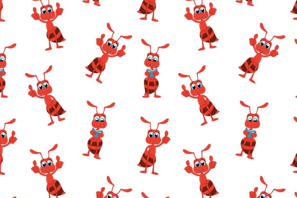 Cute Ant Animal Cartoon Pattern: A Playful Asset for Modern Branding