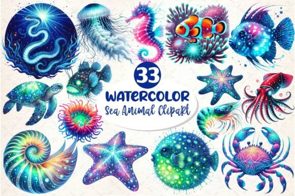 Illuminate Your Projects: The Magic of Bioluminescent Sea Animal Clipart