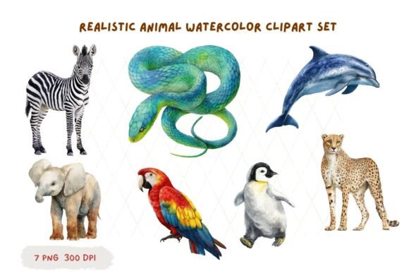 Realistic Animal Watercolor Clipart PNG: A Designer's Asset