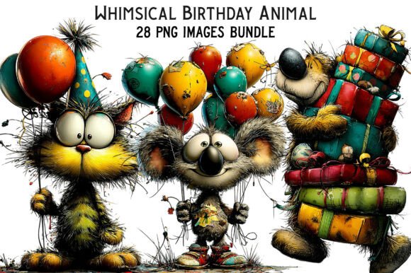 Whimsical Birthday Animal Clipart Bundle: A Designer's Joyful Toolkit