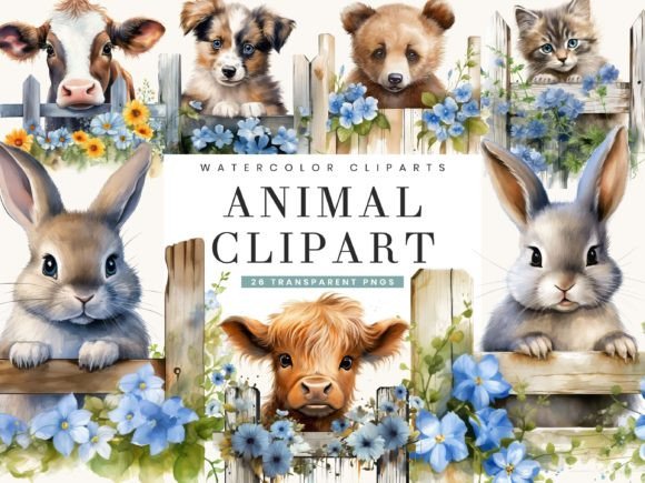 Wild & Artistic: The Watercolor Animal Prints Clipart Bundle